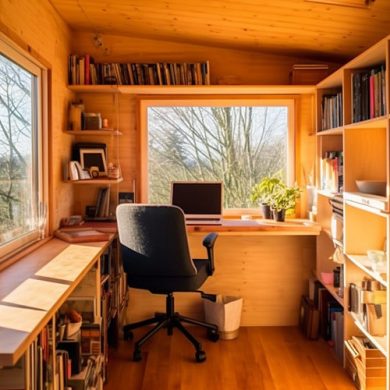 espace de travail efficace dans une Tiny House